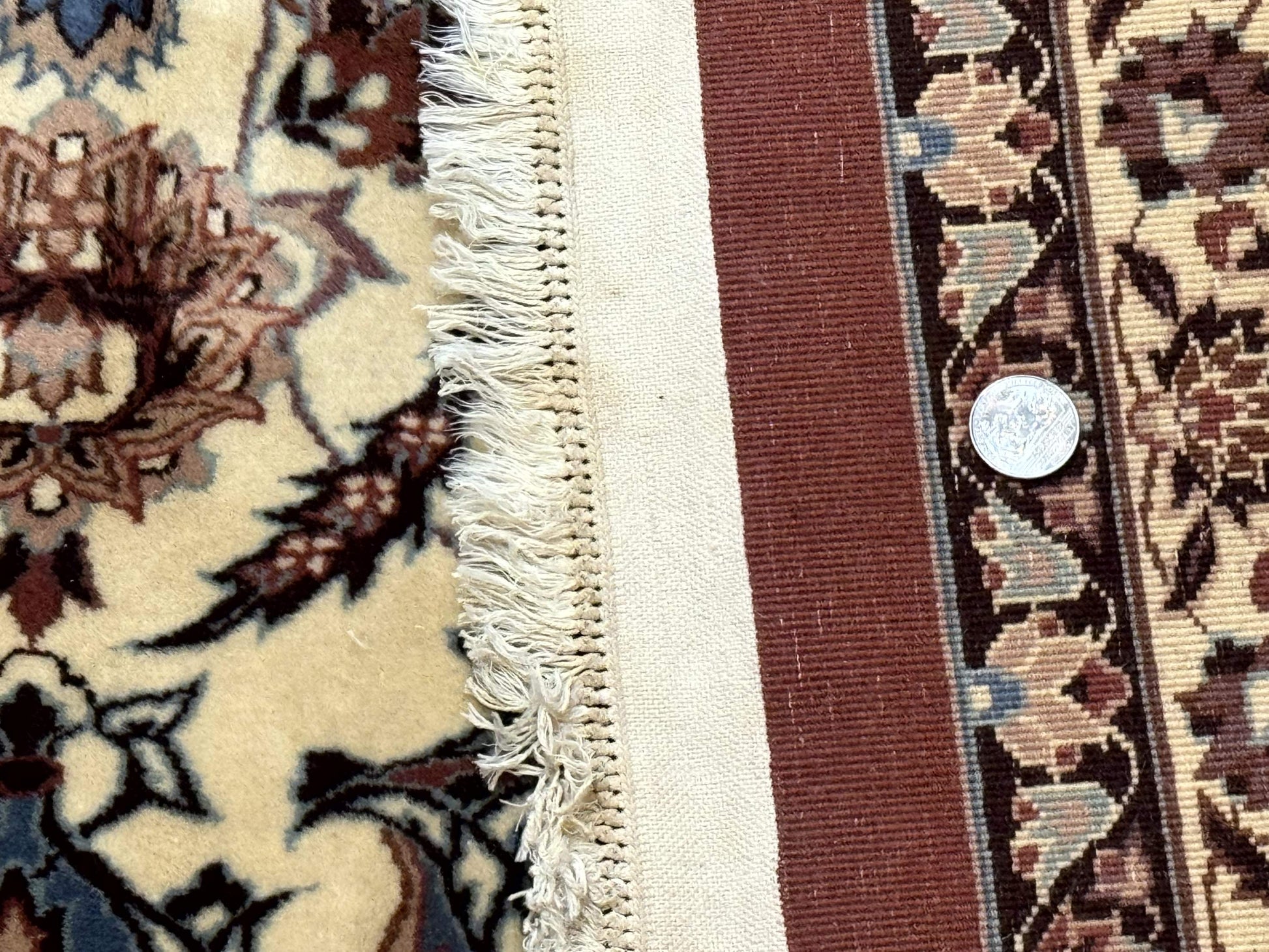 Persian Rug 8x10, Sino Persian Floral Medallion Carpet, Traditional Wool Area Rug, Cream and Brick Red, Fine 210 KPSI - Nuvé