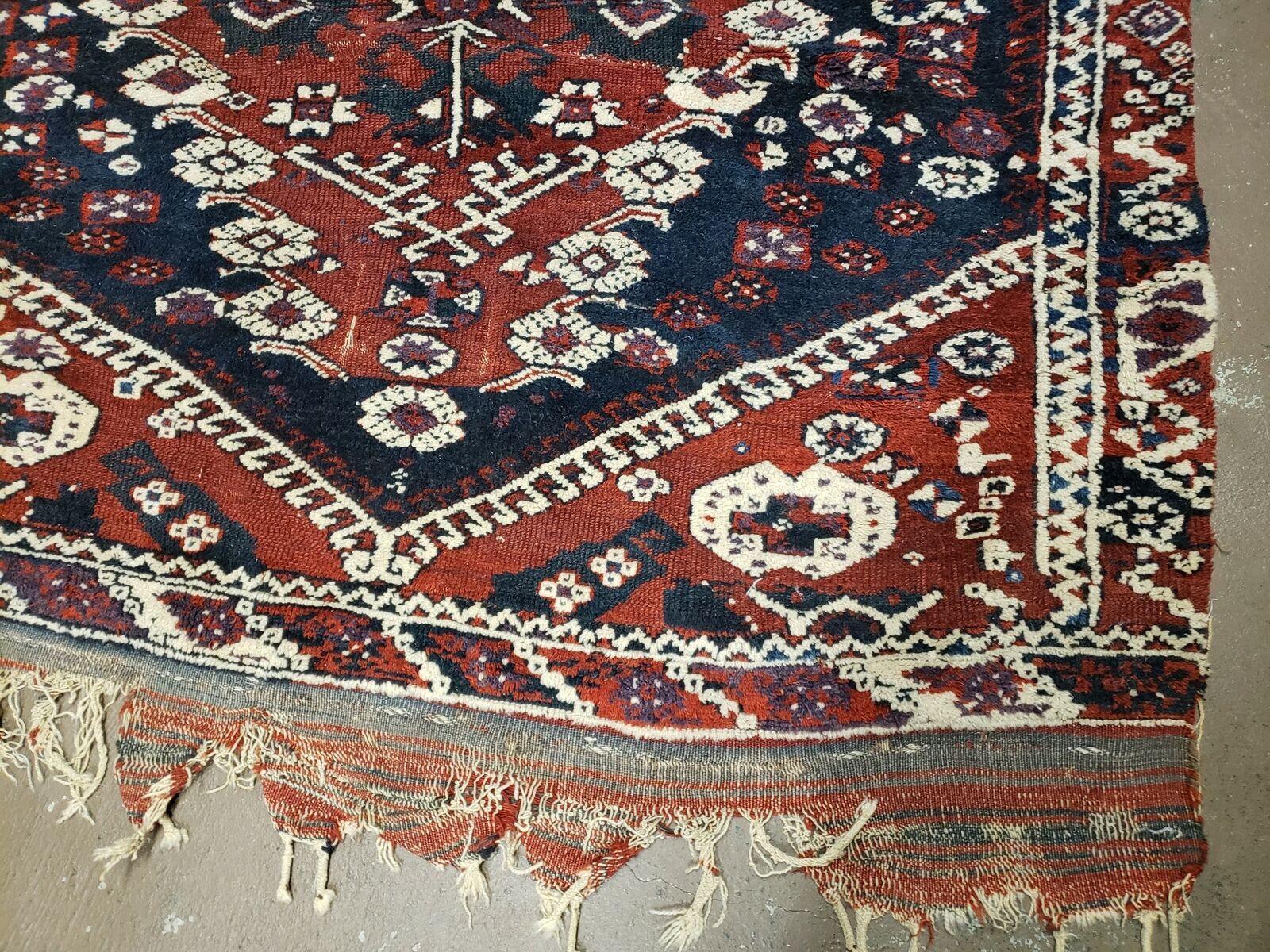 4' X 4' 4" Antique Handmade Turkish Oriental Bergema Wool Veg Dyes Tribal Collectible Rug - Nuvé
