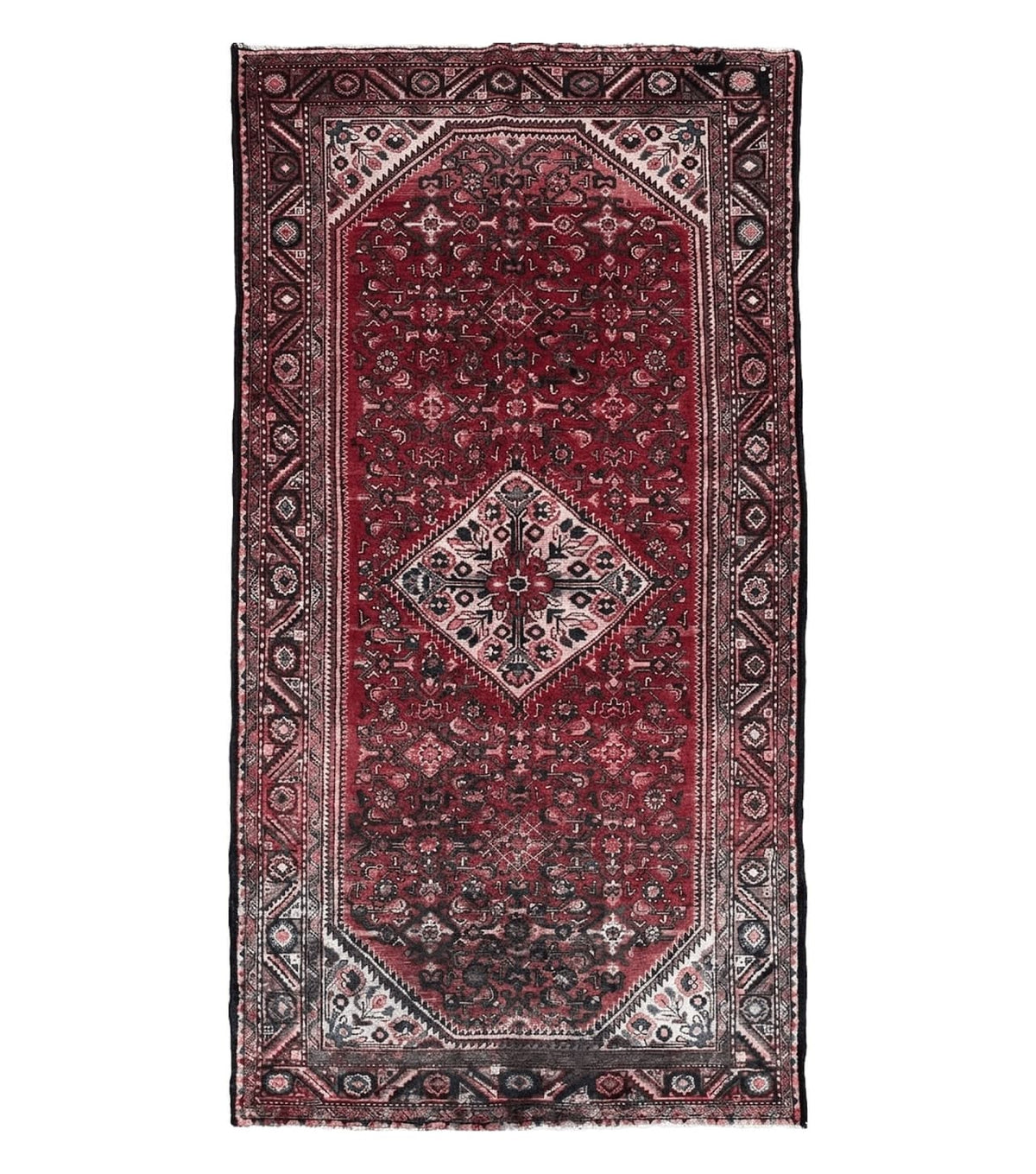 5.5 X 10 Antique Handmade Wool Tribal Gallery Rug All Over Red Runner Corridor
