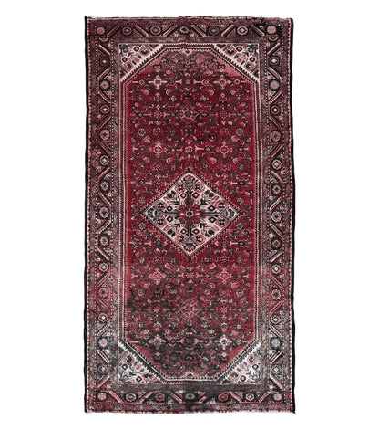 5.5 X 10 Antique Handmade Wool Tribal Gallery Rug All Over Red Runner Corridor