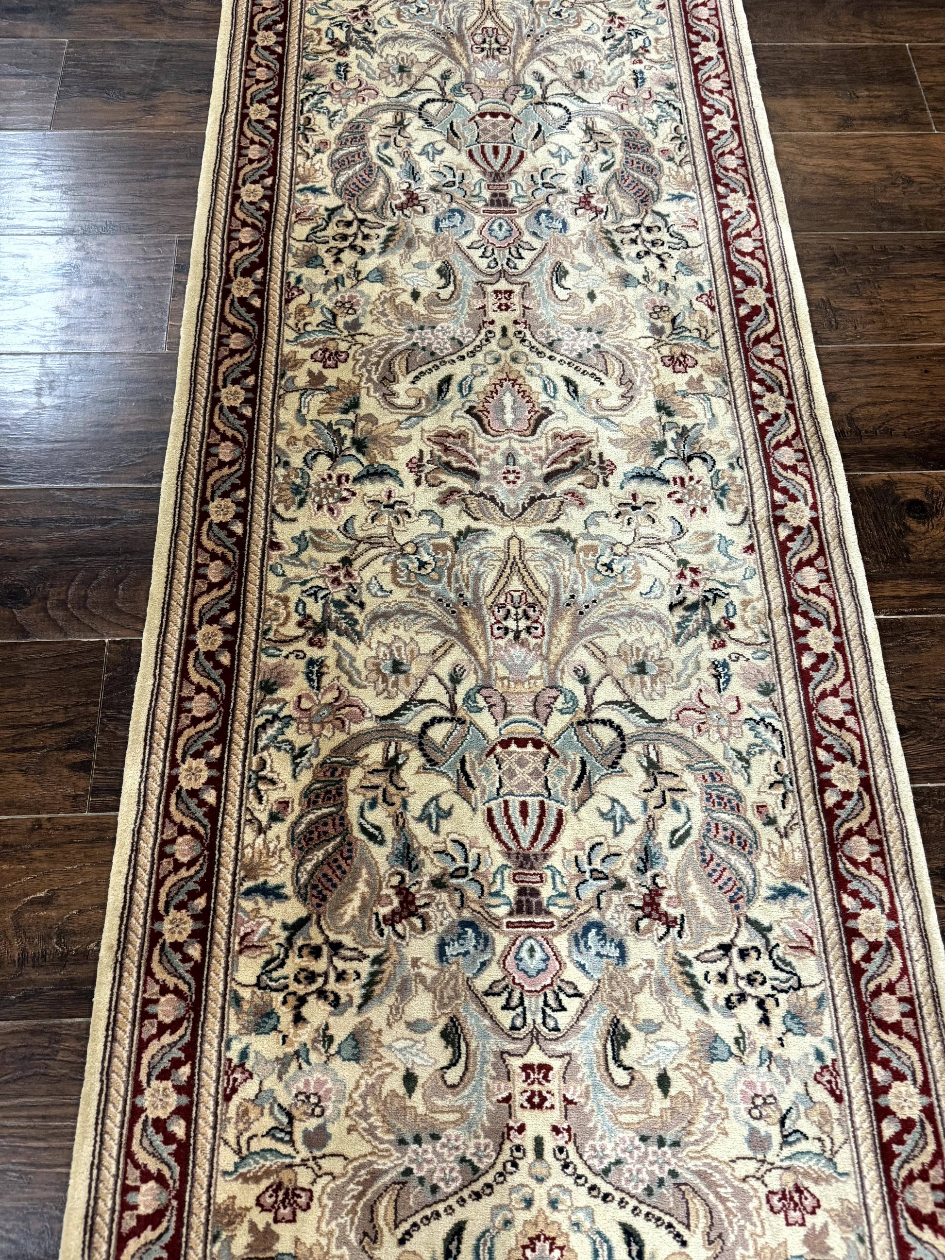 Pakistani Runner Rug 2.8 x 14, Pak Persian Hallway Rug, Cream Color - Nuvé