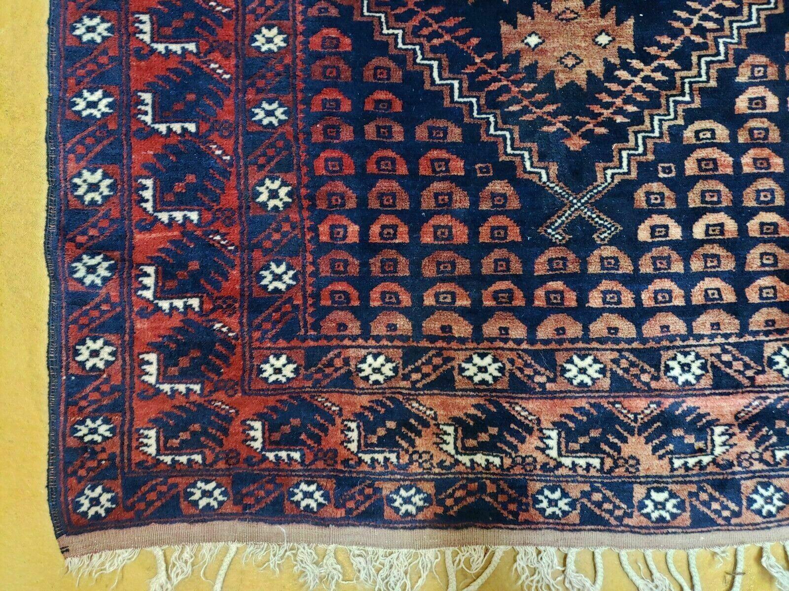 3' 4" X 5' 6" Vintage Handmade Pakistan Balouchi Balouch Tribal Wool Rug Nice - Nuvé