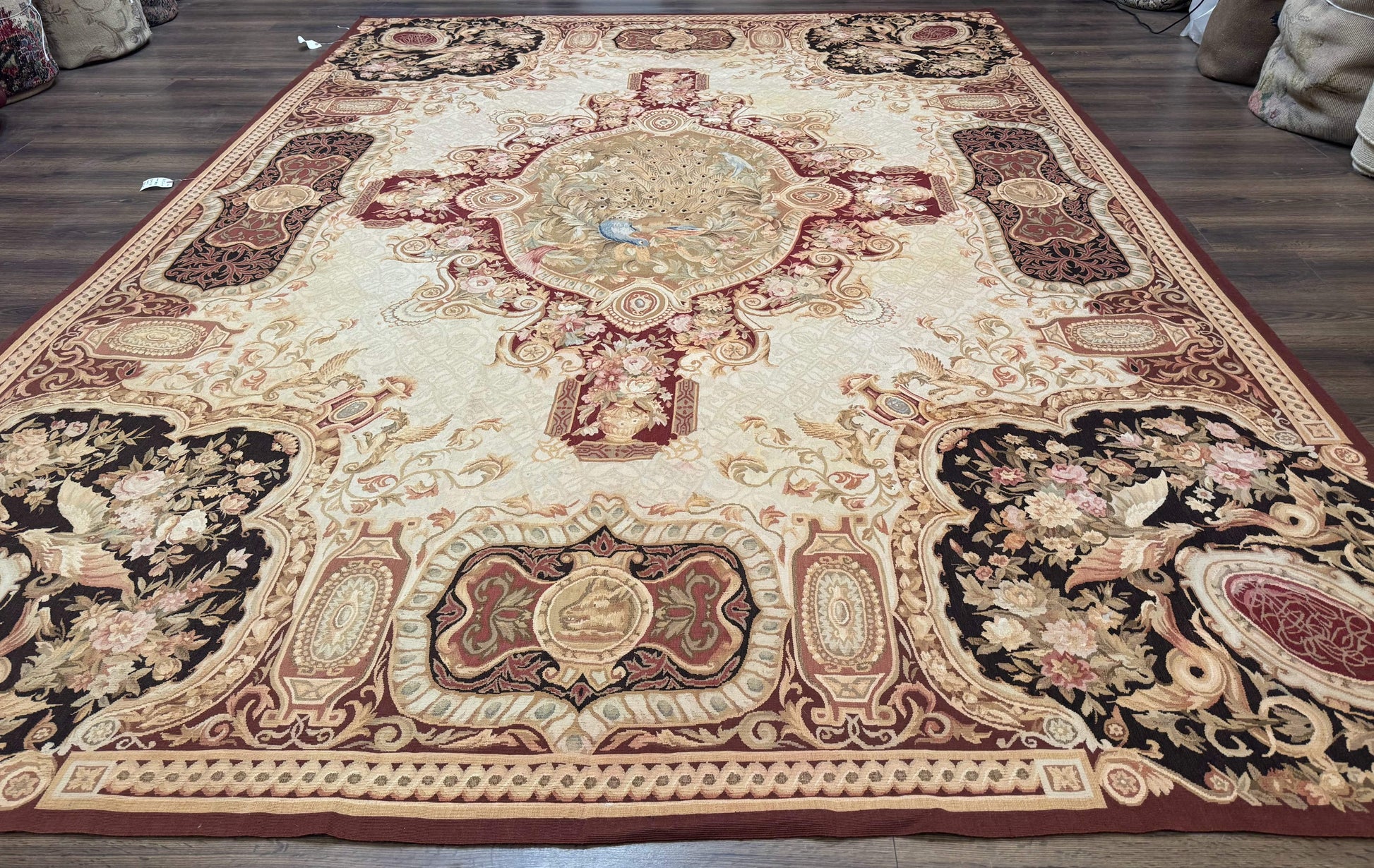 French Aubusson Rug 9x12 - European Design Flatweave Carpet - Nuvé