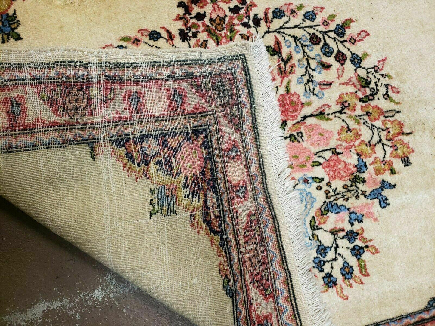 2' 7" X 3' 6" Antique Rug Hand Knotted Pictorial Wool Oriental Flowers - Nuvé