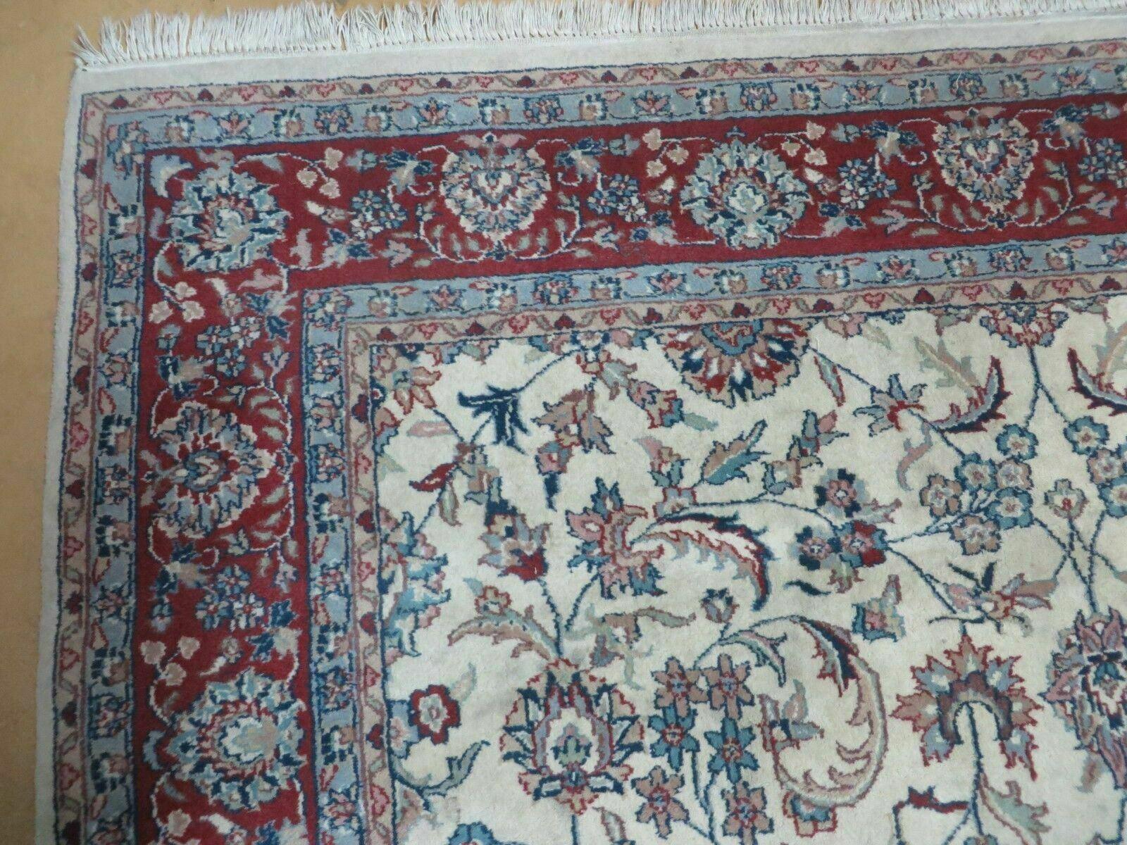 6' X 9' Vintage Handmade Fine Chinese Floral Oriental Wool Rug Carpet Beige - Nuvé