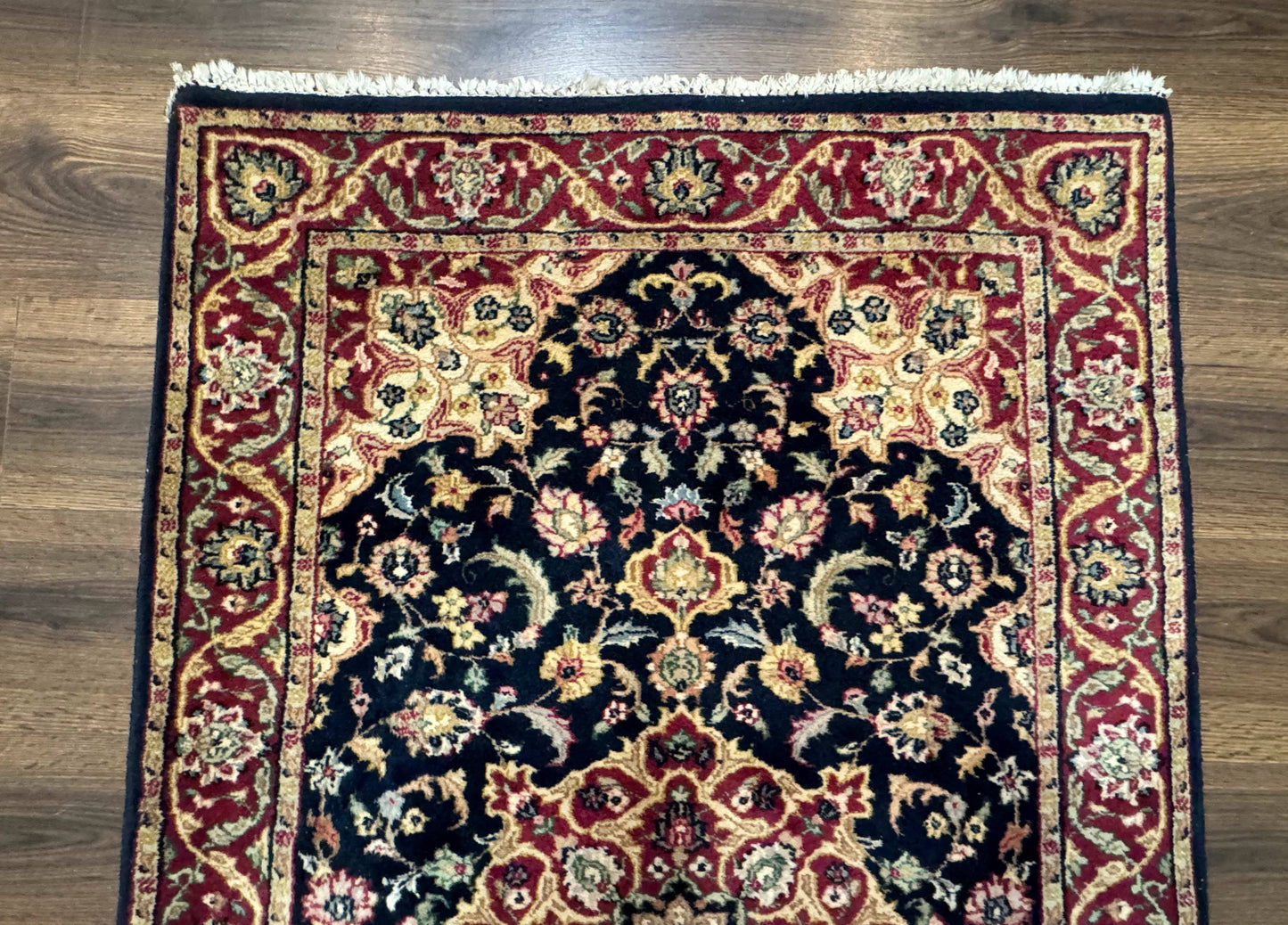 Pak Persian Sarouk Rug 3x5, Navy Blue and Red - Nuvé