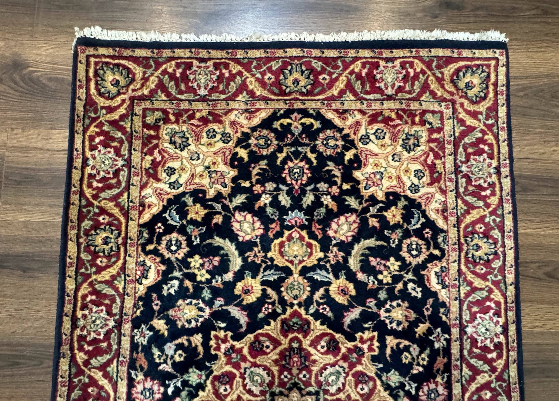 Pak Persian Sarouk Rug 3x5, Navy Blue and Red - Nuvé