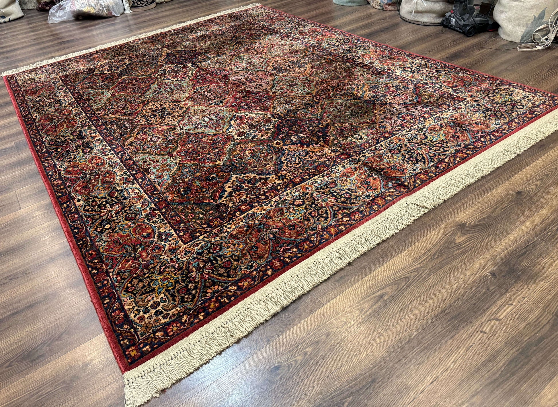 Karastan Rug 8.8 x 10.6, Multicolor Panel Kirman Rug #717, Wool - Nuvé