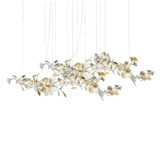 Gold White Leaves Combination Gingko Chandeliers - Nuvé