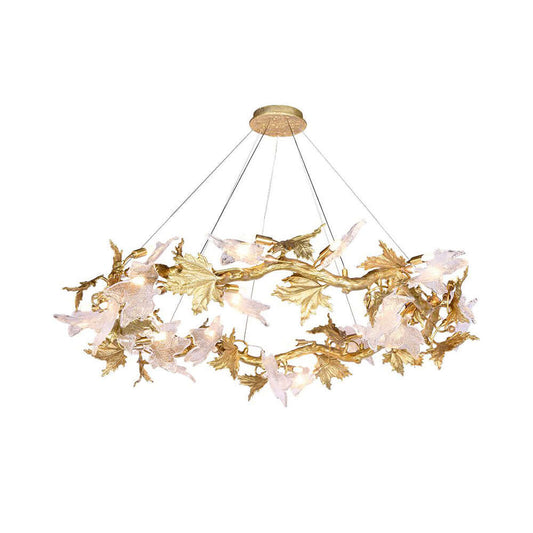 Maple Leaf Brass Chandelier - Nuvé