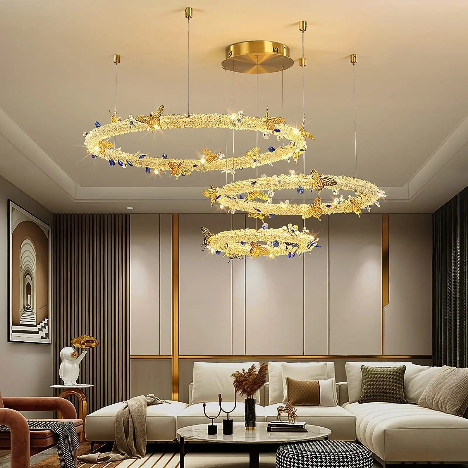 Azu Crystal Butterfly Chandelier - Nuvé