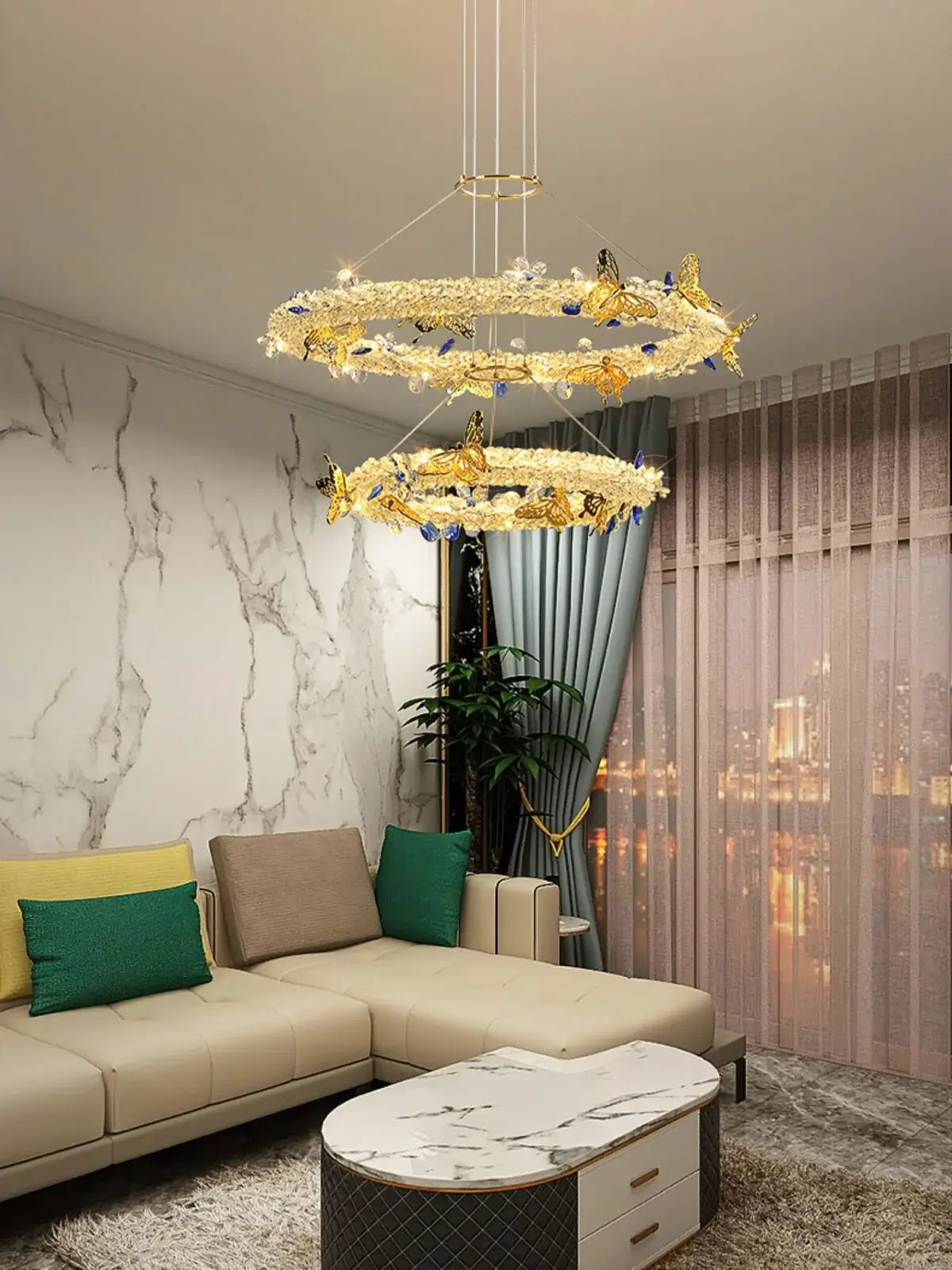 Azu Crystal Butterfly Chandelier - Nuvé