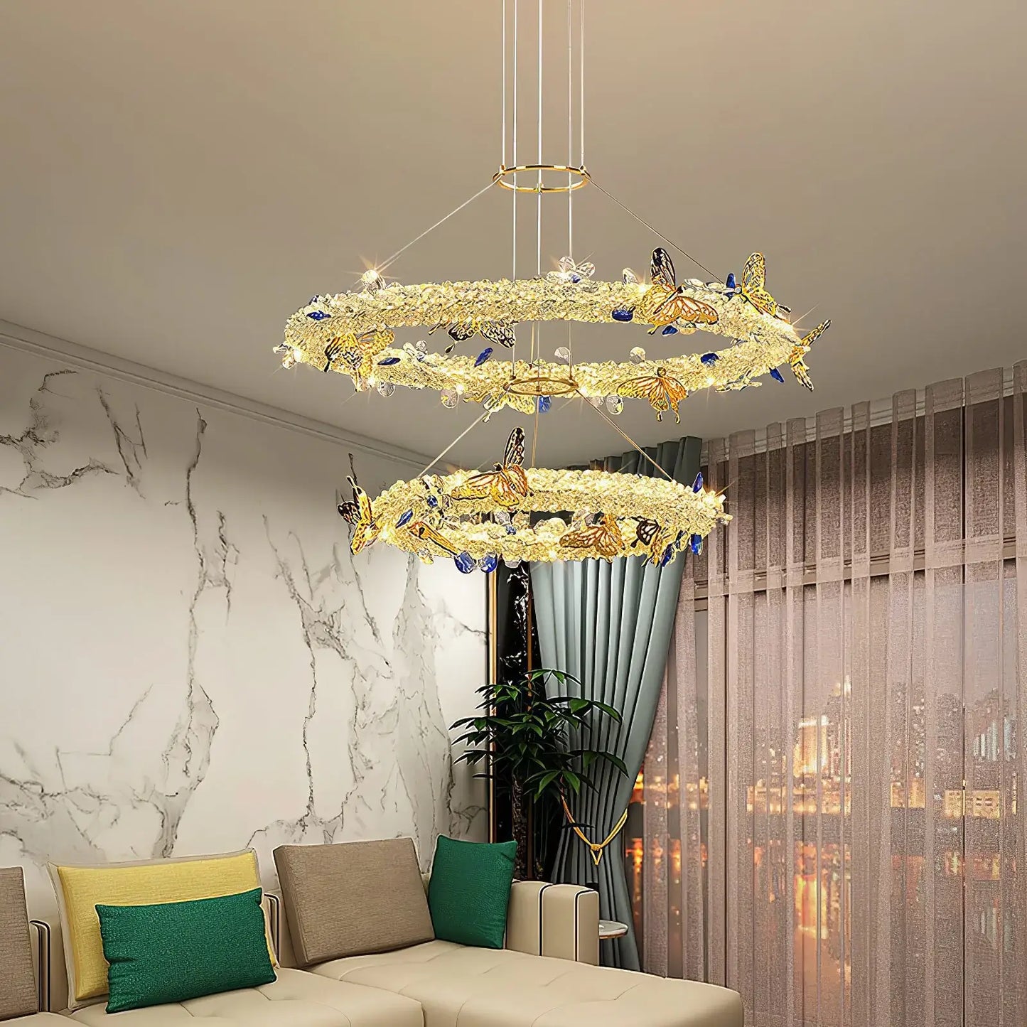 Azu Crystal Butterfly Chandelier - Nuvé