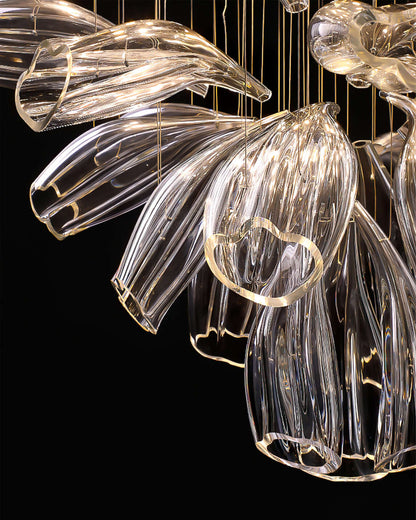 Glass Lotus Chandelier - Nuvé
