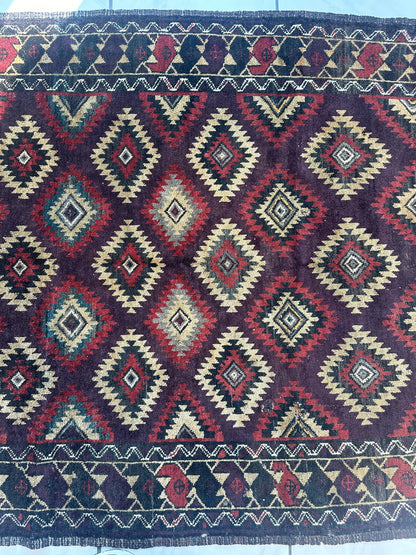 Antique 1900’s Tribal Baluch Wool Rug 4’5” x 8’6” - Nuvé