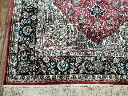 3' X 5' Vintage Fine Handmade India Oriental Kashmir Silk Rug 400 KPSI Wow - Nuvé