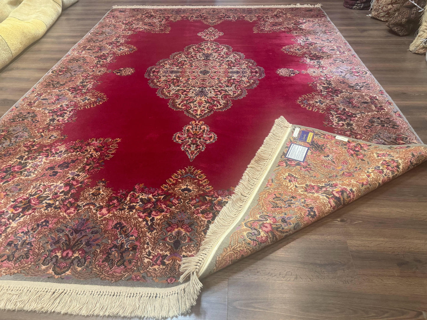 Karastan Rug 8.8 x12 Red Kirman #762, Original 700 Series, Vintage Karastan Carpet, Discontinued Karastan Rug, Karastan Wool Area Rug - Nuvé