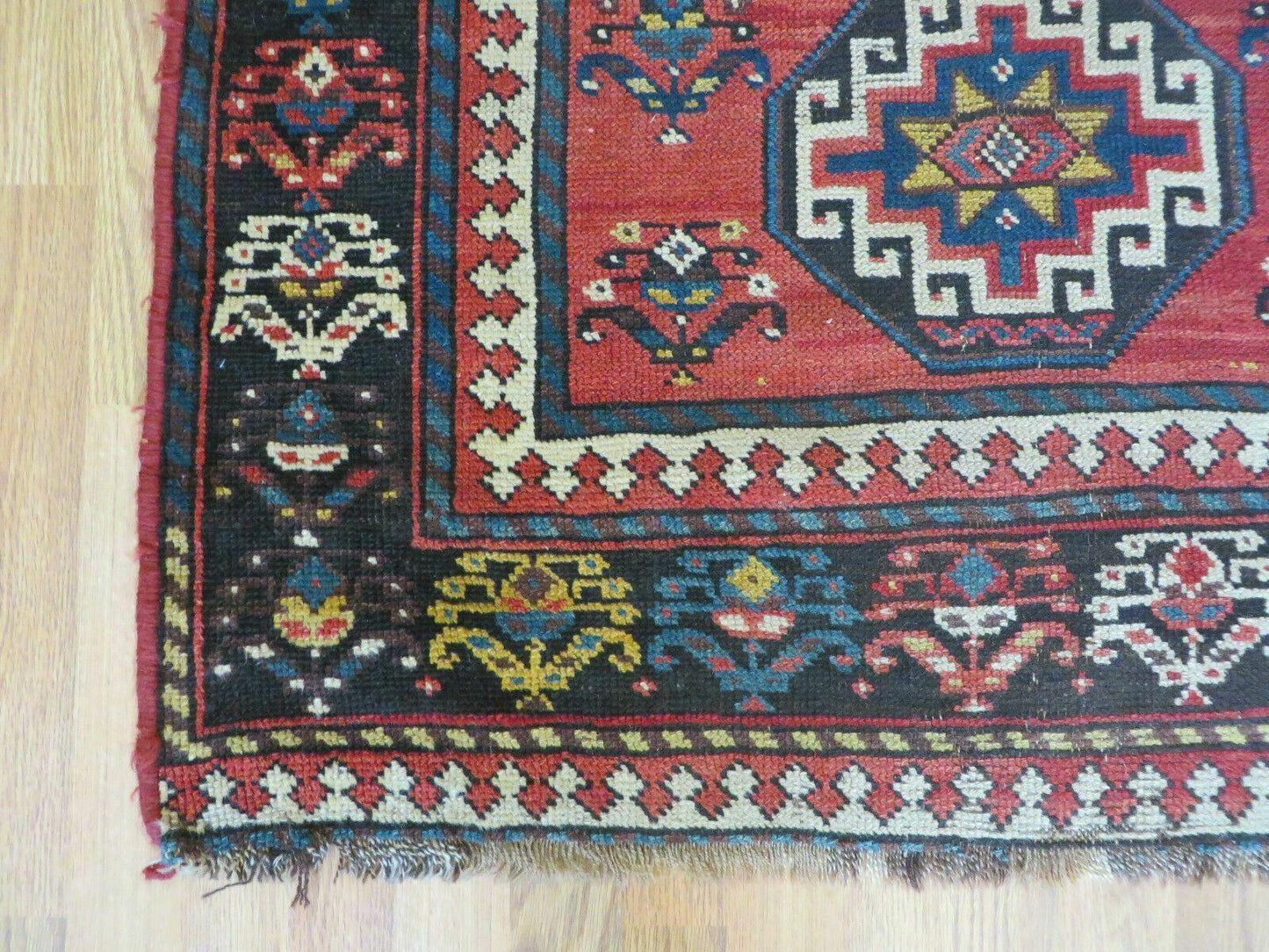 3' 3" X 10' Hand-Knotted Antique Handmade Caucasian Kazak Wool Runner Rug - Nuvé