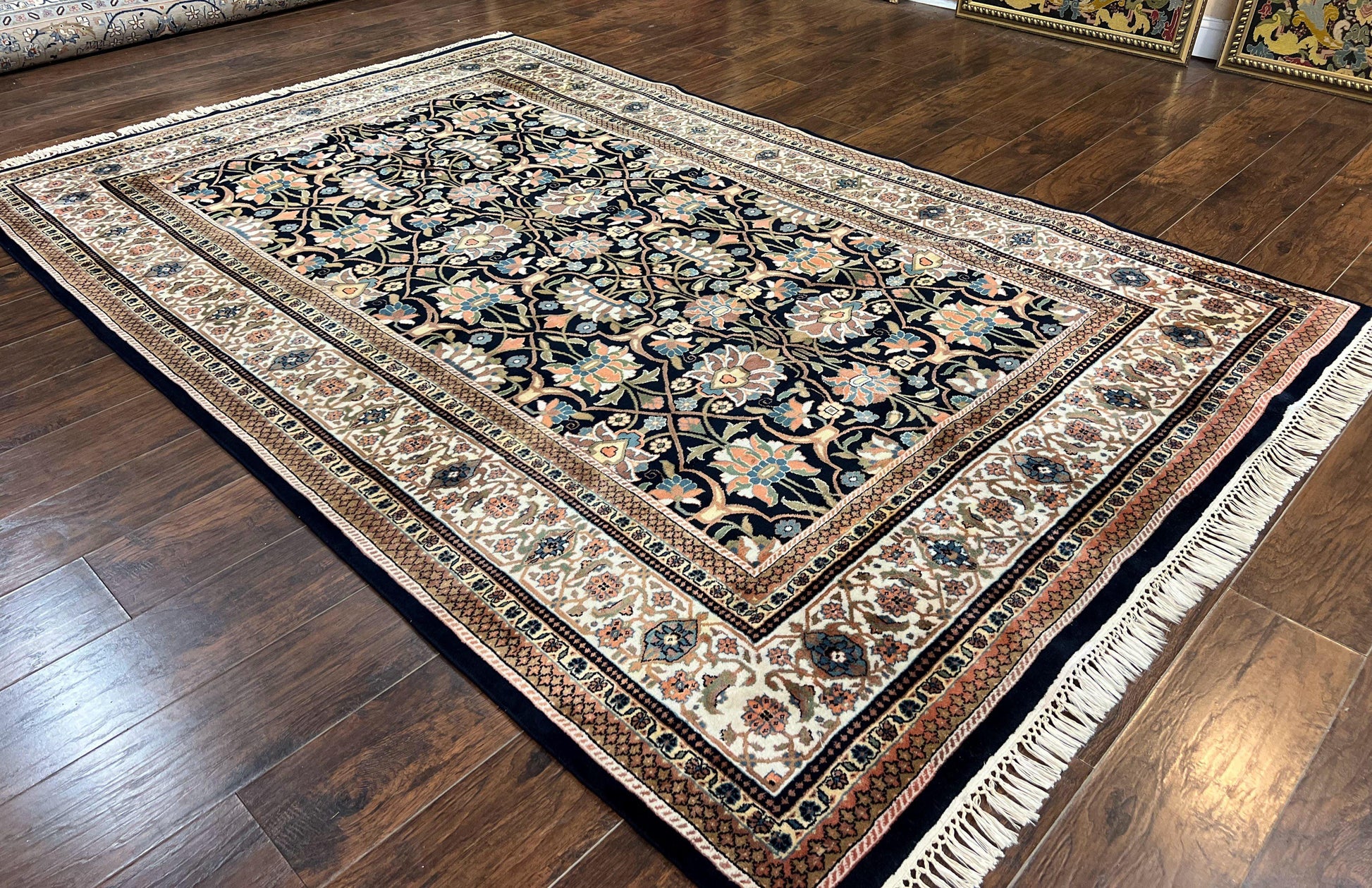 Indo Persian Bidjar Rug 6x10, Vintage Handmade Wool Carpet, Allover Pattern - Nuvé