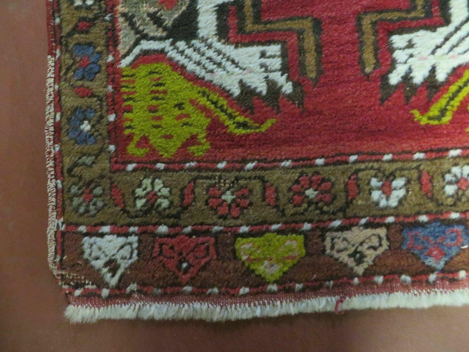 20" X 38" Antique Handmade Turkish Oushak Oshak Yastik Wool Rug Mat Turkey Nice - Nuvé