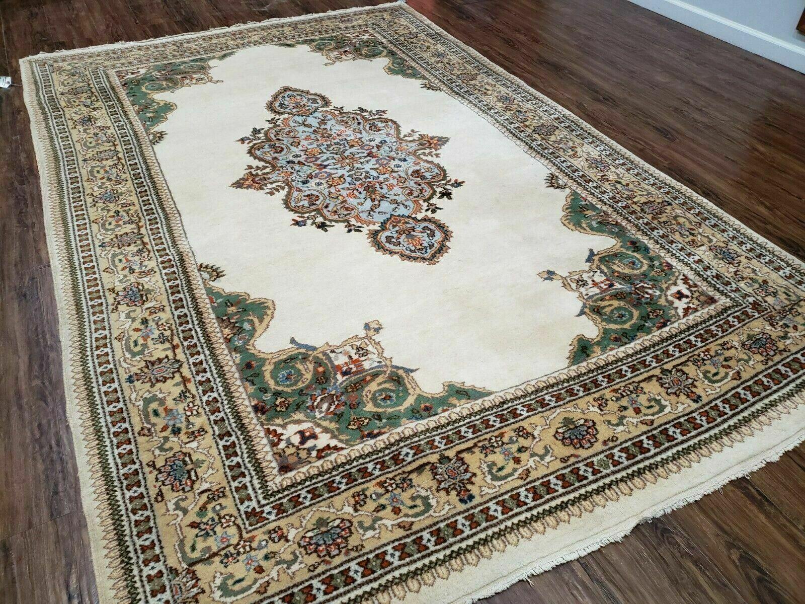 6' X 9' Vintage Handmade India Open Field Tribal Wool Rug Carpet Medallion Nice - Nuvé