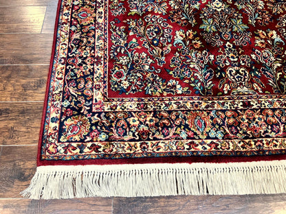 Karastan Rug 5.9 x 9 Red Sarouk Rug #785, Karastan Wool Rug, Karastan Carpet, Original 700 Series Vintage Karastan Oriental Rug Discontinued - Nuvé