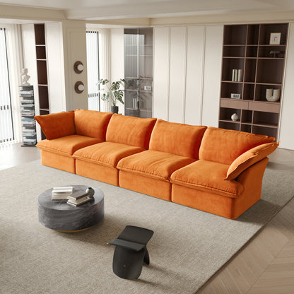 Sabi Modular Boucle Cloud Sofa - Orange - 4-Seater Sofa - Nuvé