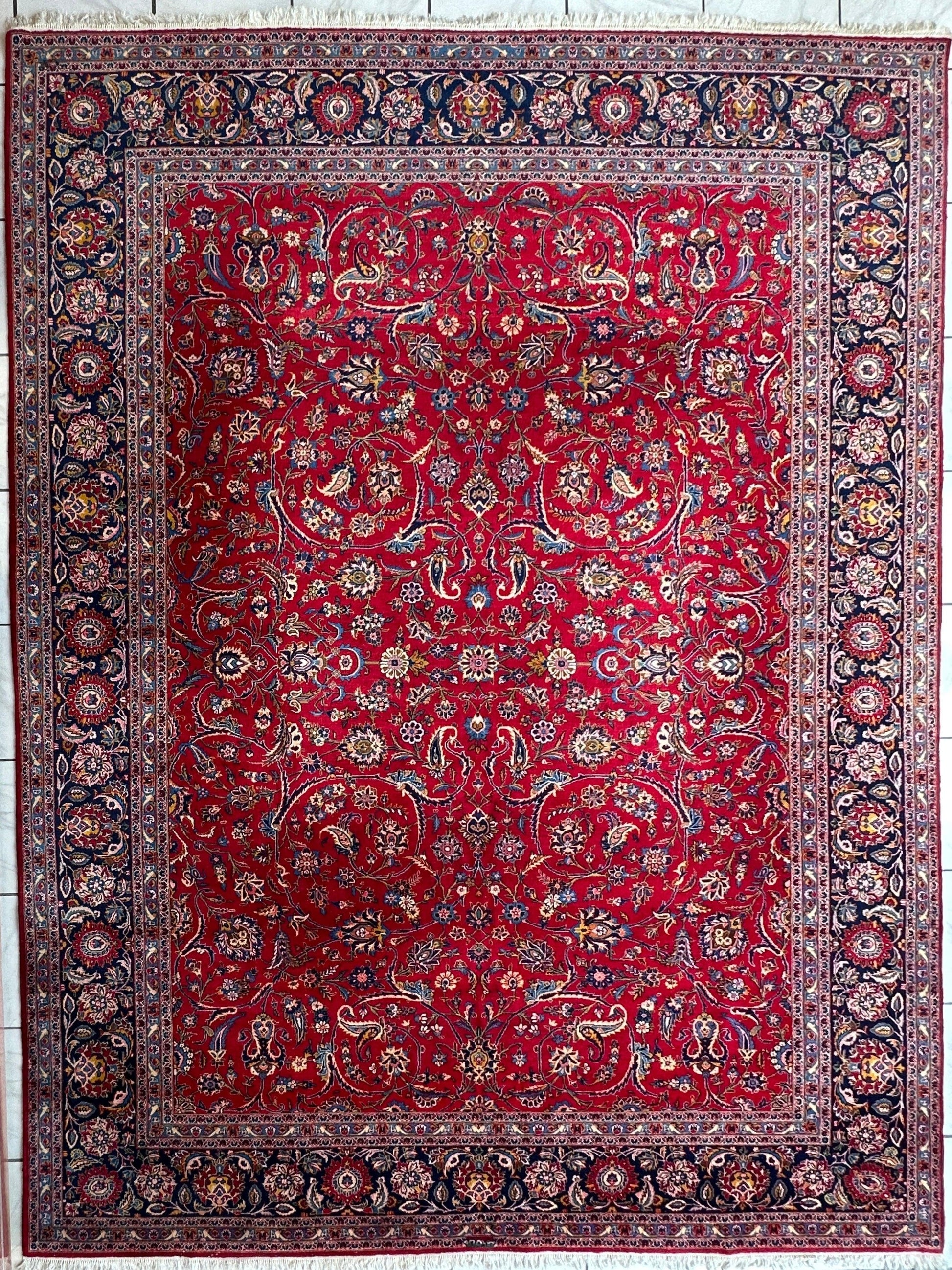 Incredible Persian Kashan All Over Wool Rug 10’2” x 14’ - Nuvé