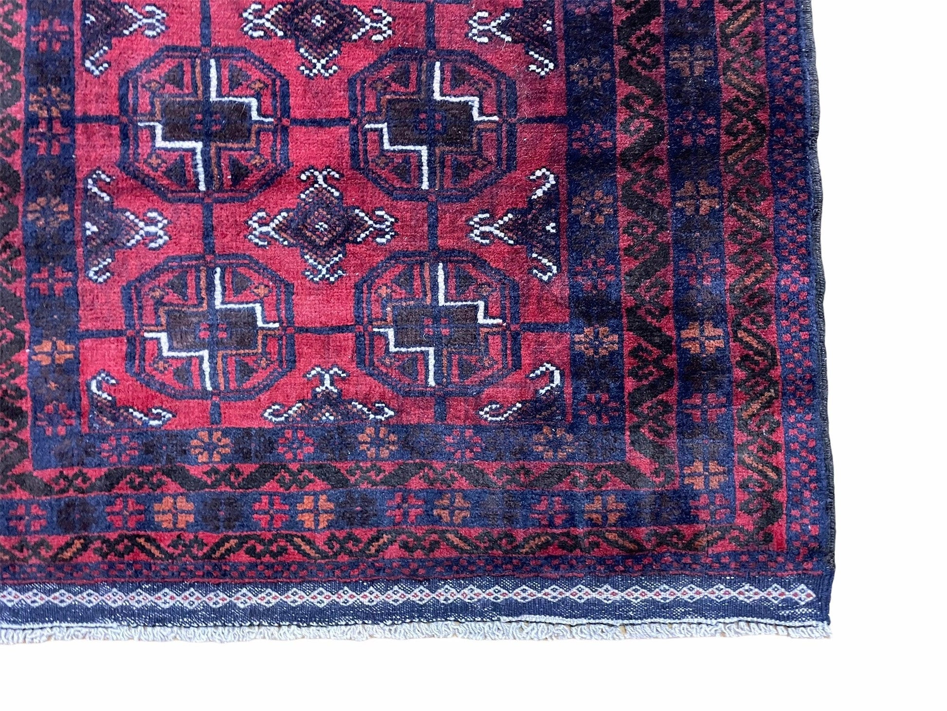 3 X 5 Vintage Handmade Tribal Wool Rug Balouchi Rug Afghan Rug Red Beige Nice - Nuvé