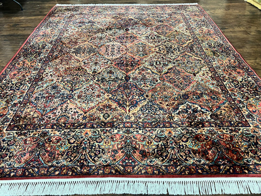 Antique Karastan Rug 8.8 x10.6 Multicolor Panel Kirman #717, Wool Karastan Rug, Vintage Multipanel Kirman, Original Collection 700 Series - Nuvé