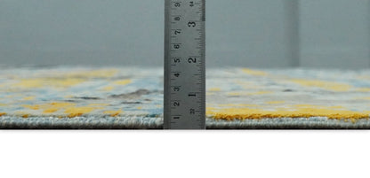 10x14 Fine Hand Knotted Blue and Black Modern Abstract Style Antique Wool and Silk Area Rug | AGR49 - Nuvé