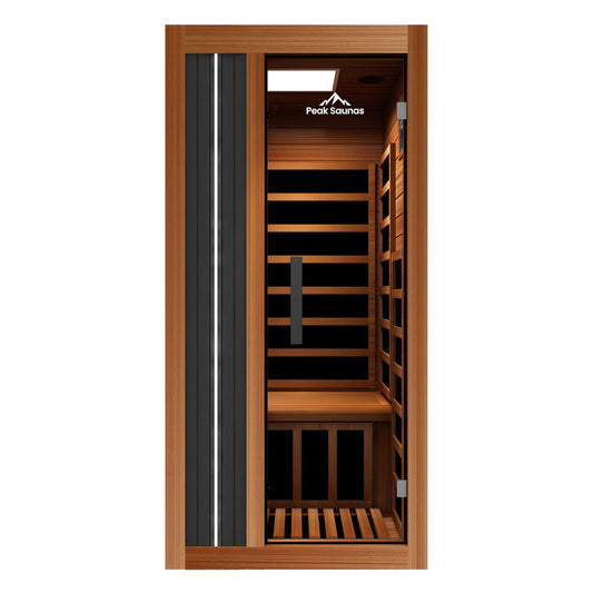 Peak Saunas Aspen Luxury 1-Person FAR Infrared Sauna with Smart WiFi App Control - Nuvé