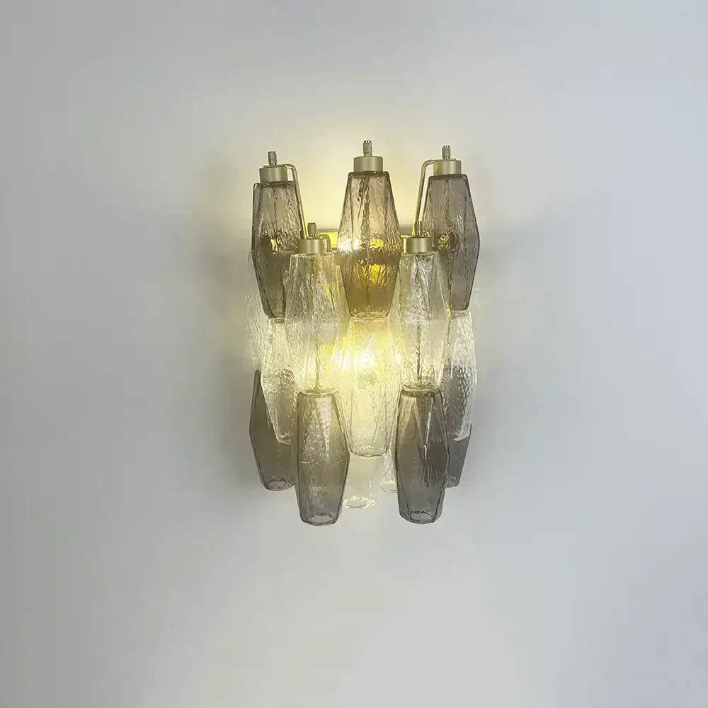 Murano Smoked Transparent Glass Wall Sconces - Nuvé
