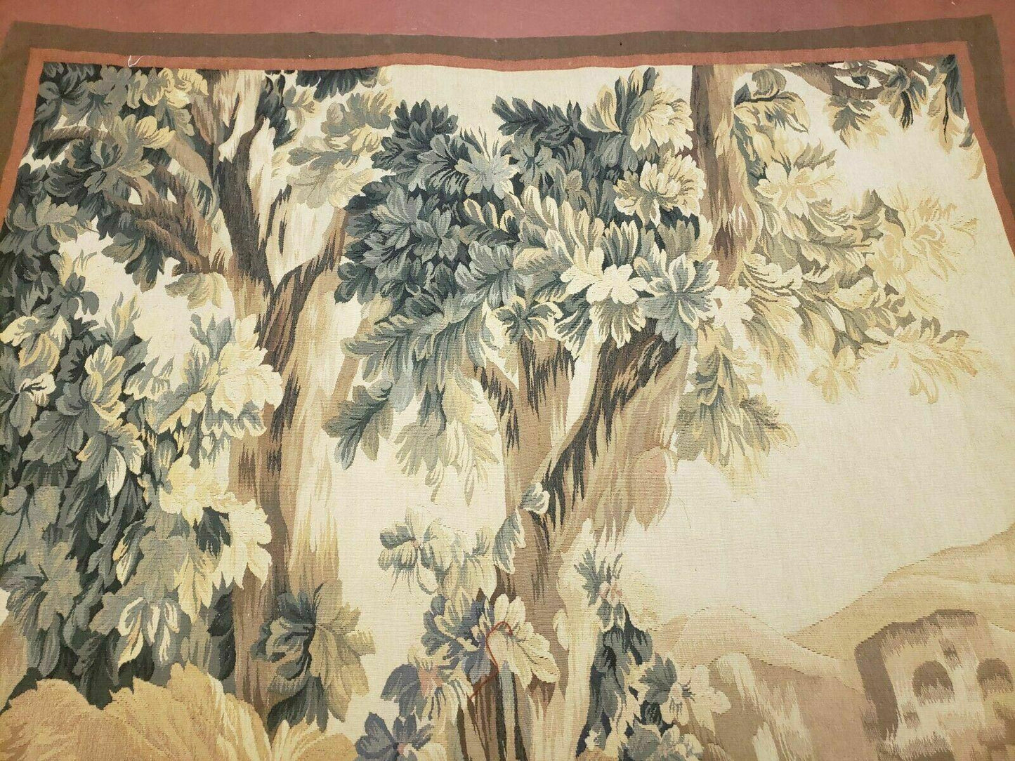 4' X 6' Tapestry French Design Handmade Aubusson Weave Nature One Of A Kind - Nuvé