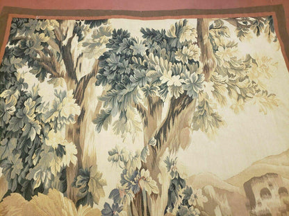 4' X 6' Tapestry French Design Handmade Aubusson Weave Nature One Of A Kind - Nuvé
