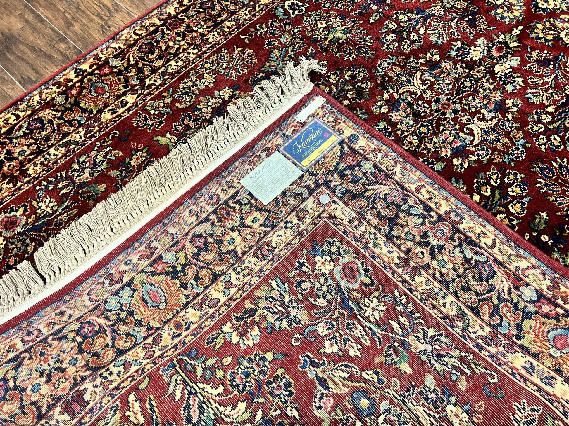 Karastan Rug 5.9 x 9 Red Sarouk #785, Wool Karastan Carpet, Original 700 Series, Vintage Karastan Oriental Rug Discontinued - Nuvé