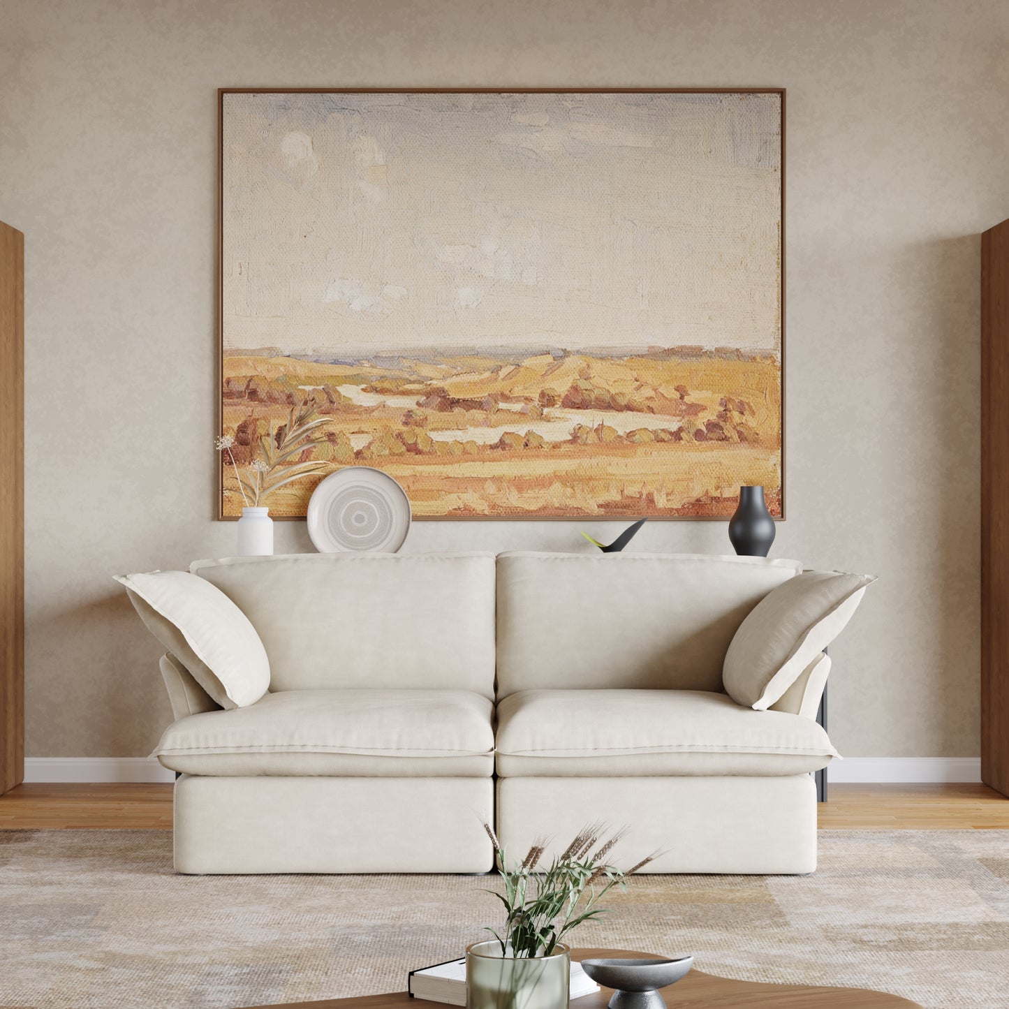 Sabi Modular Boucle Cloud Sofa - Beige - 2-Seater Sofa - Nuvé