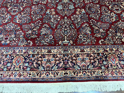Karastan Rug 10x18 Red Sarouk #785, Wool Karastan Carpet, Original 700 Series, Vintage Discontinued Large Oriental Rug - Nuvé