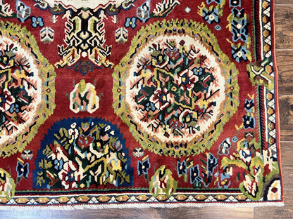 Persian Bakhtiari Rug 5x8, Wool Hand Knotted Antique Carpet, Red, Floral Oriental Rug, 5 x 8 Medium Sized Rug - Nuvé