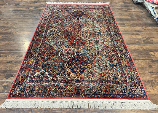 Karastan Multicolor Panel Kirman Rug #717, Wool Karastan Rug 5.9 x 9, Vintage Multipanel Kirman, Original Karastan Collection 700 Series - Nuvé