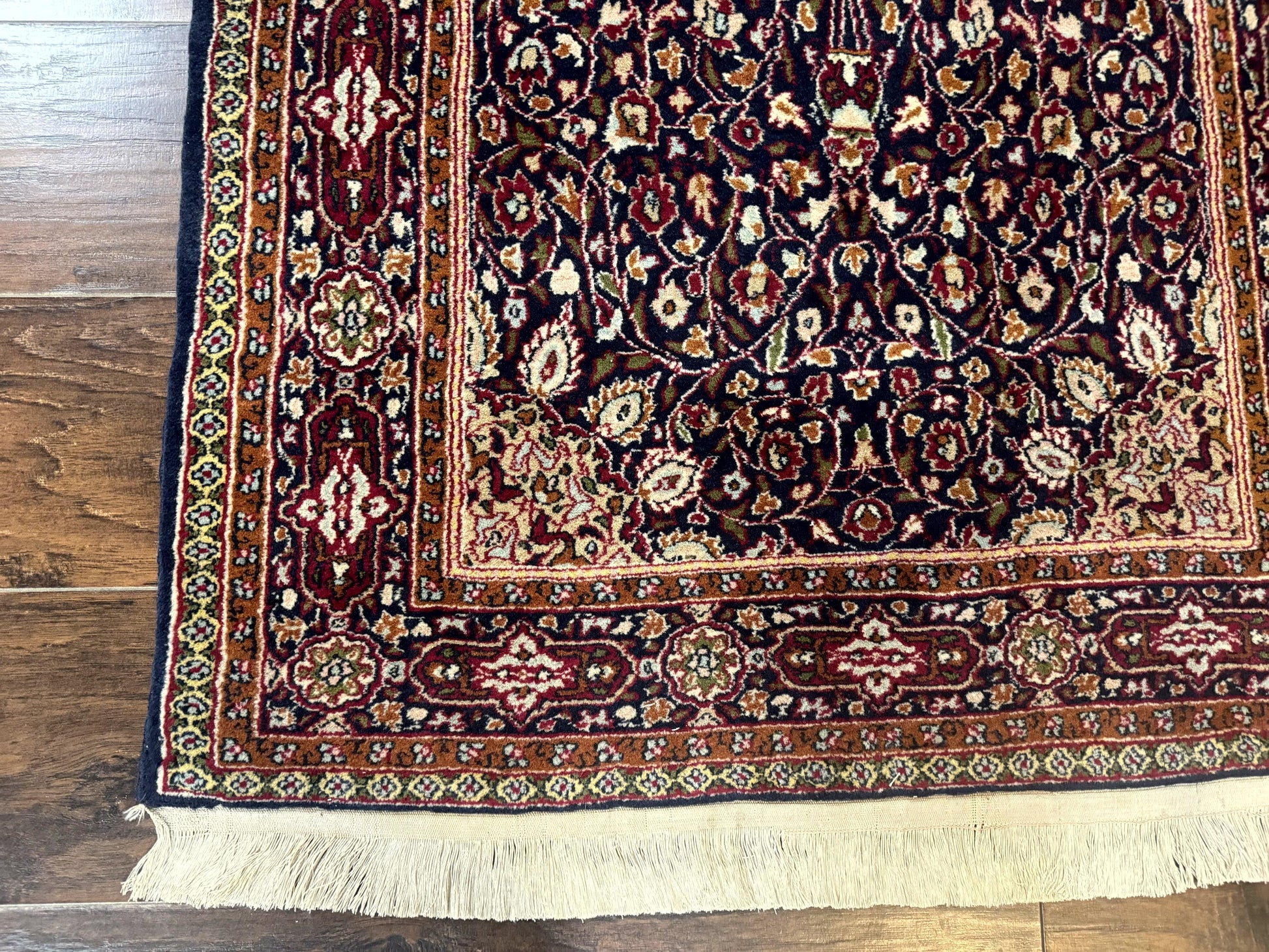 Indo Kashmiri Rug 3x5, Navy Blue, Very Fine 400 KPSI, Pair A - Nuvé