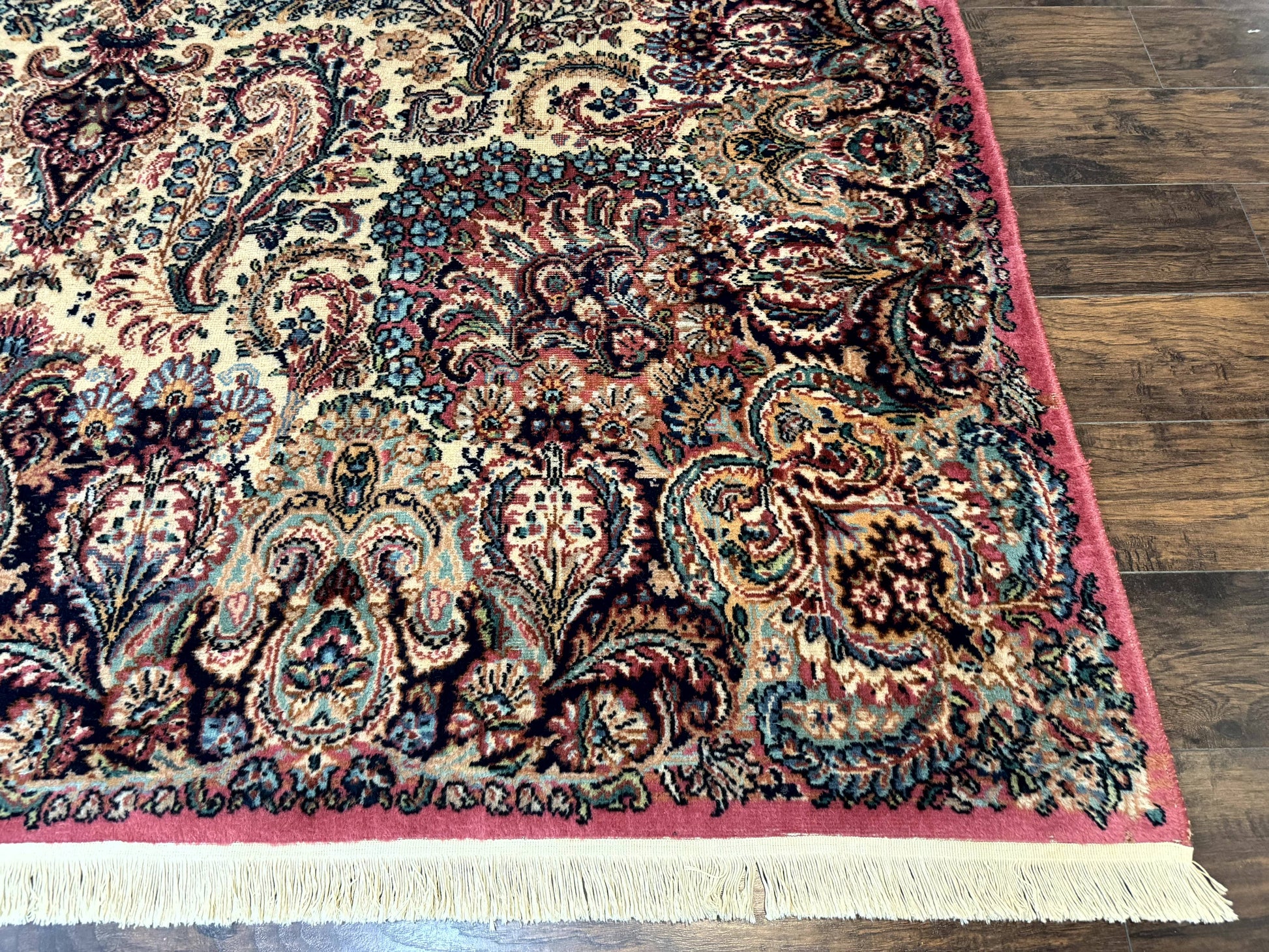 Antique Karastan Kirman Rug 8.8 x 12, Imperial Karastan #1427, Ivory Kirman - Nuvé