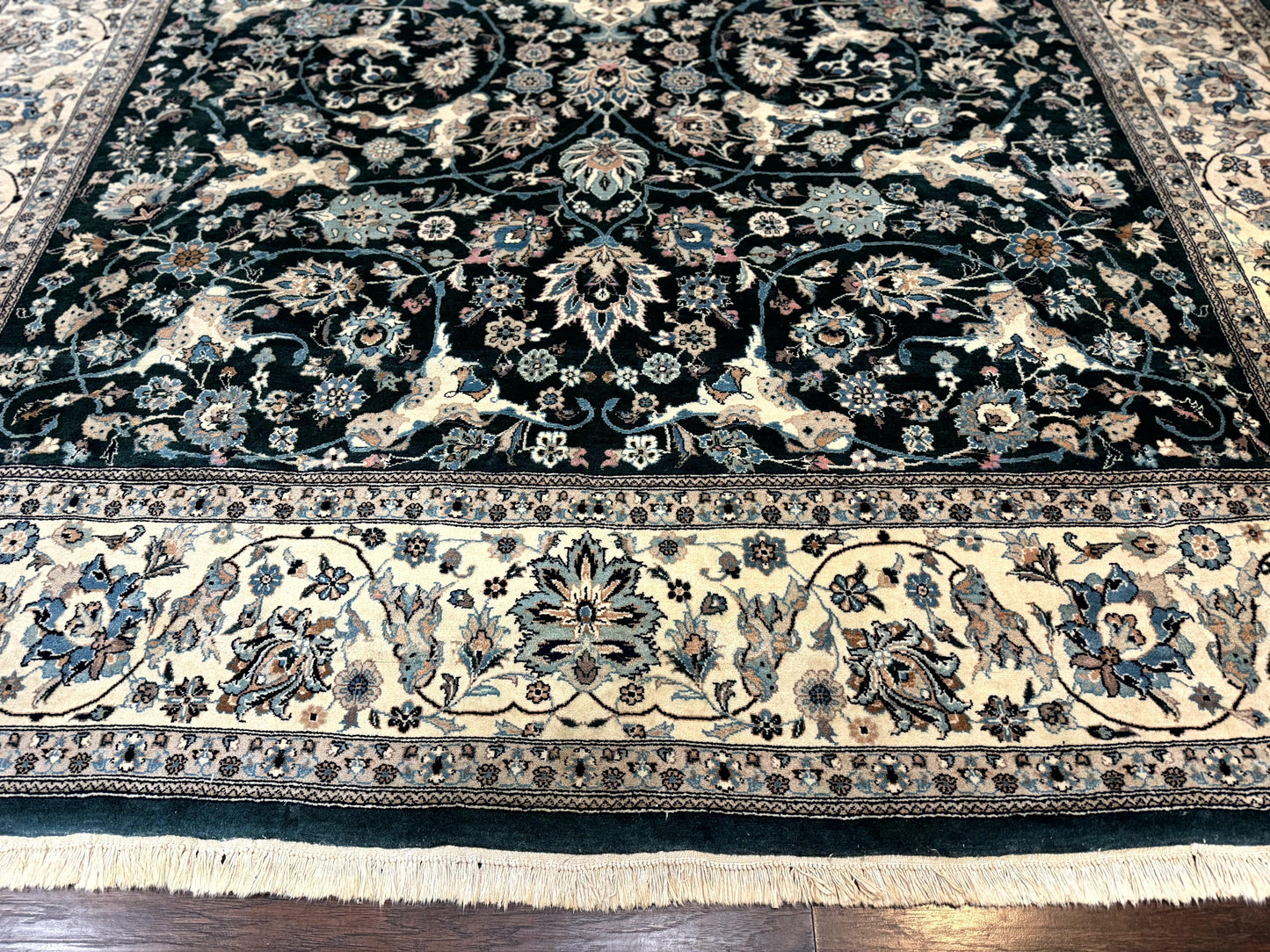 Pak Persian Rug 9x12, Dark Green, Floral Allover - Nuvé