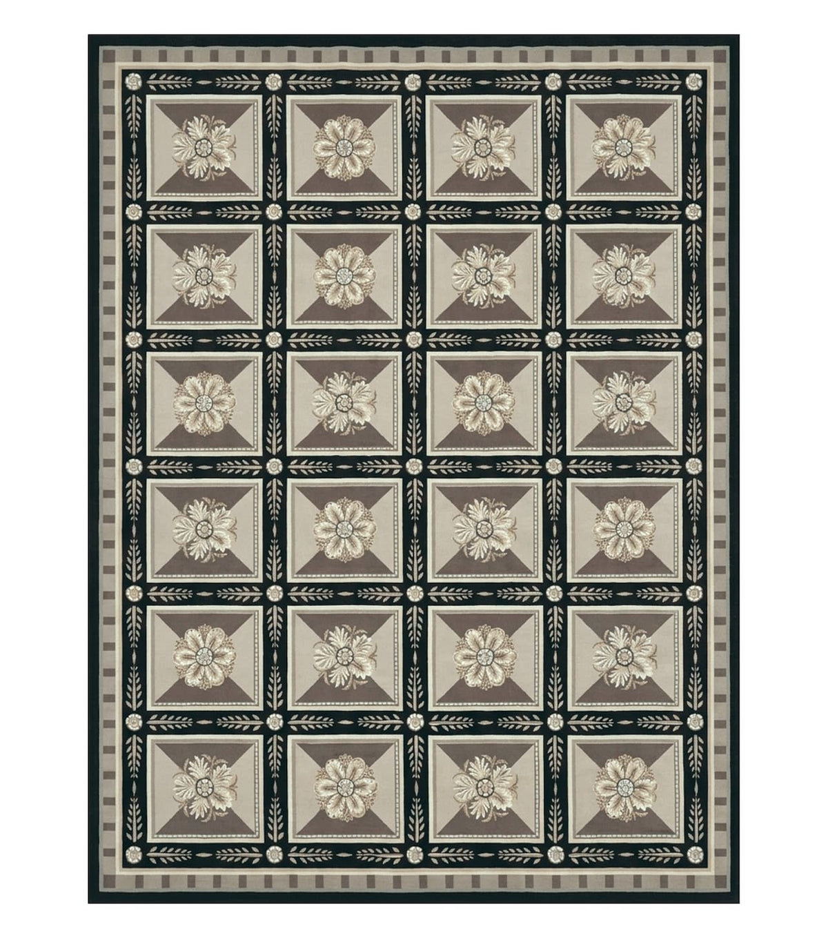 9' X 12' Handmade English Aubusson Savonnerie Design Needlepoint Wool Rug Nice