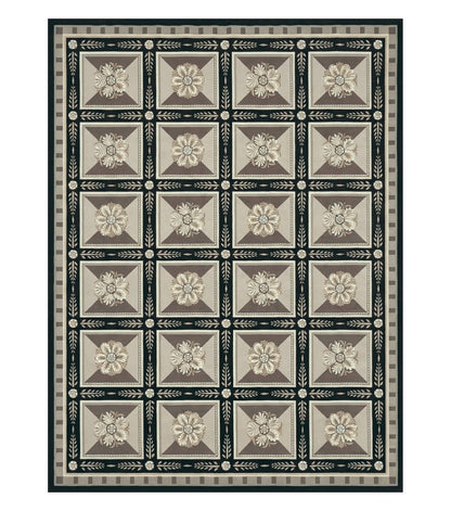 9' X 12' Handmade English Aubusson Savonnerie Design Needlepoint Wool Rug Nice