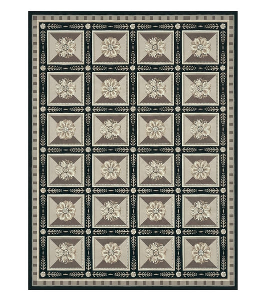 9' X 12' Handmade English Aubusson Savonnerie Design Needlepoint Wool Rug Nice