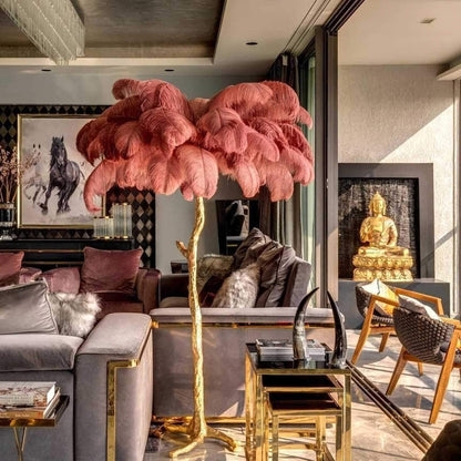 Ostrich Feather Floor Lamp - Nuvé