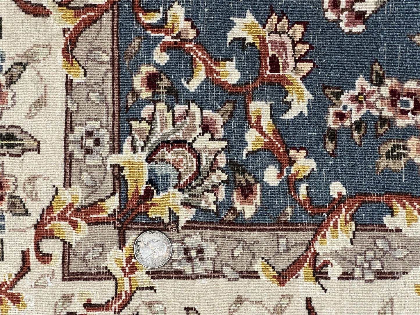 Sino Persian Rug 4x6, Very Fine Oriental Carpet, Handmade Rug 4 x 6, Floral Allover Vintage Traditional Wool & Silk Highlights, 200 KPSI - Nuvé