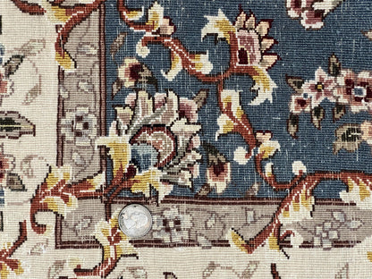 Sino Persian Rug 4x6, Very Fine Oriental Carpet, Handmade Rug 4 x 6, Floral Allover Vintage Traditional Wool & Silk Highlights, 200 KPSI - Nuvé