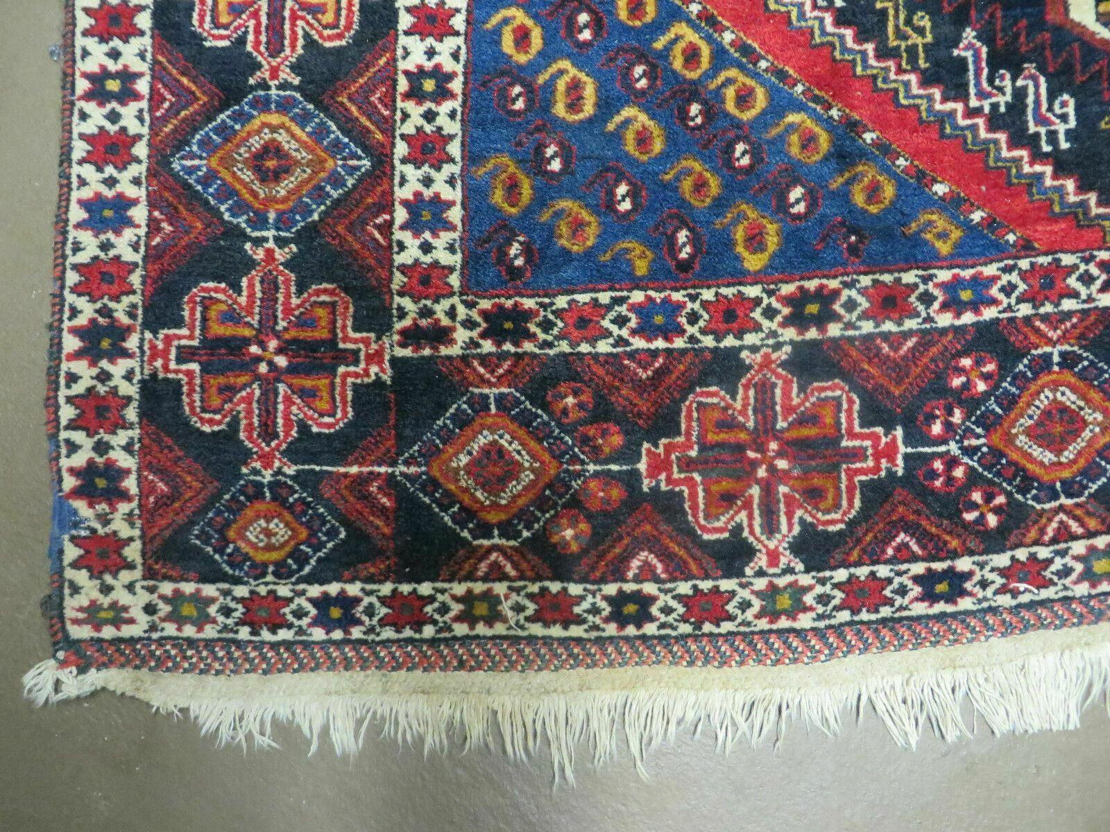 4' X 5.5' Vintage Handmade Turkish Tribal Wool Rug Medallion Nice - Nuvé